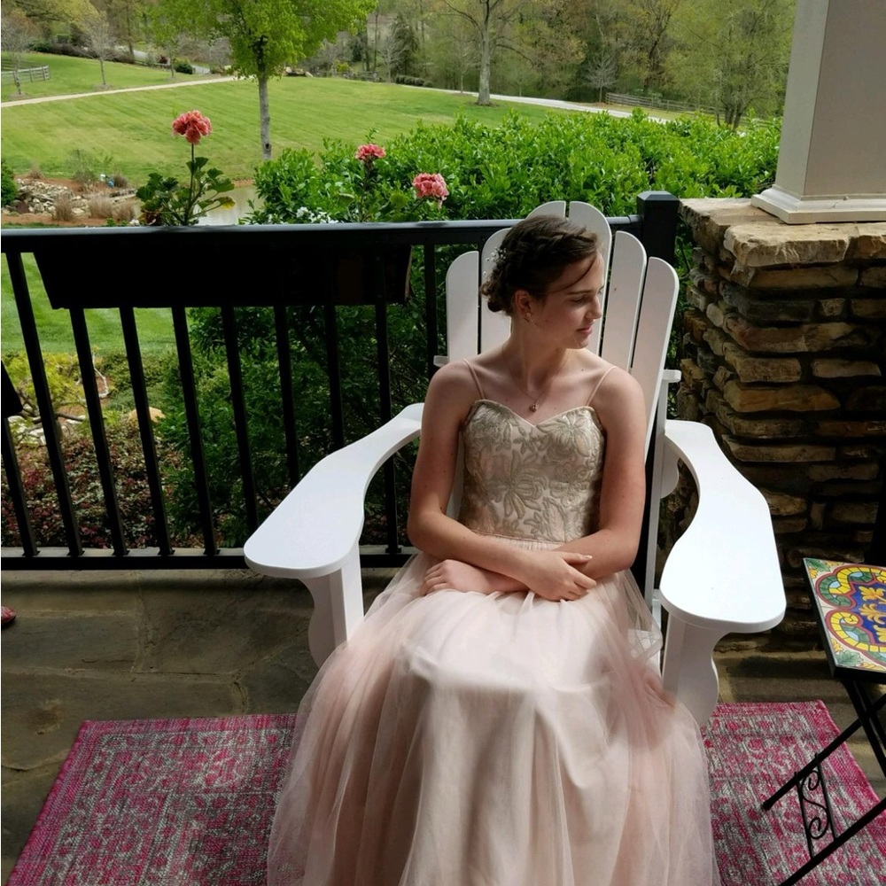 Wtoo Pink and Gold Prom Dress